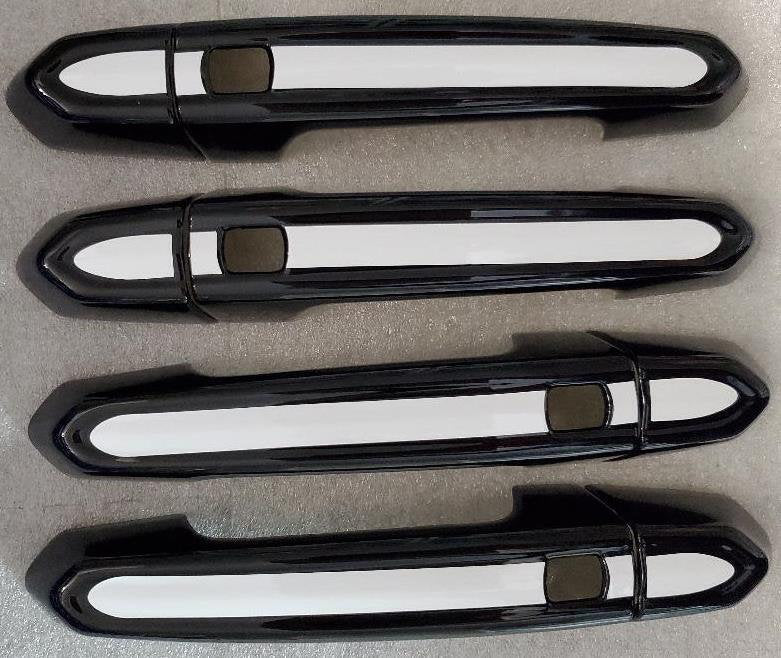 Full Set of Custom Black OR Chrome Door Handle Overlays / Covers For the 2013 - 2019 Cadillac XTS You Choose the Color of the Middle Insert