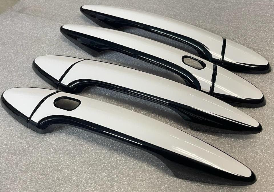 Full Set of Custom Black OR Chrome Door Handle Overlays / Covers For the 2006 - 2013 Lexus IS250 You Choose the Color of the Middle Insert