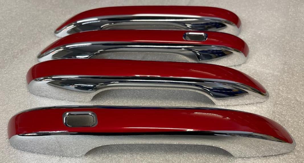Full Set of Custom or Black Chrome Door Handle Overlays / Covers For the 2021 - 2024 Kia Sorento You Choose the Color of the Middle Insert