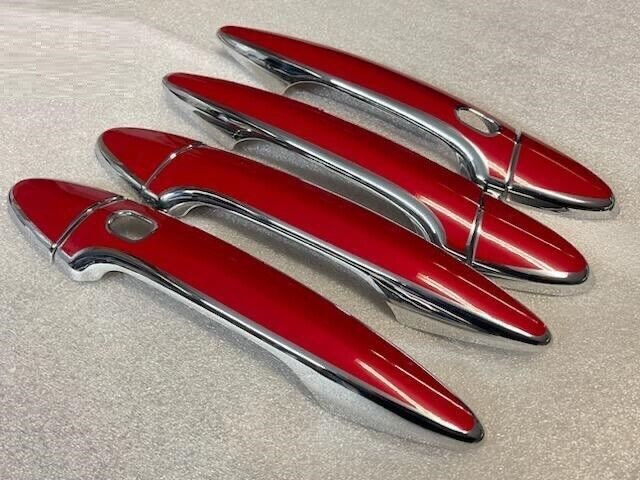 Full Set of Custom Black OR Chrome Door Handle Overlays / Covers For the 2006 - 2013 Lexus IS250 You Choose the Color of the Middle Insert