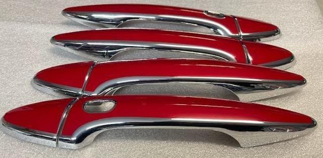 Full Set of Custom Black OR Chrome Door Handle Overlays / Covers For the 2006 - 2013 Lexus IS250 You Choose the Color of the Middle Insert