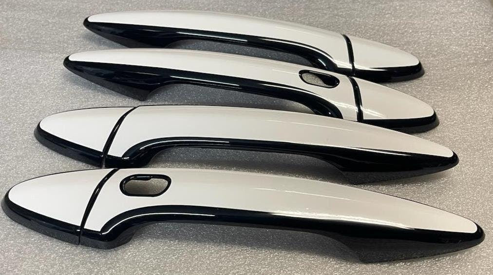 Full Set of Custom Black OR Chrome Door Handle Overlays / Covers For the 2006 - 2013 Lexus IS250 You Choose the Color of the Middle Insert