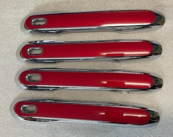 Full Set of Custom Chrome Door Handle Overlays / Covers For the 2023 - 2025 Lexus RX350 You Choose the Color of the Middle Insert